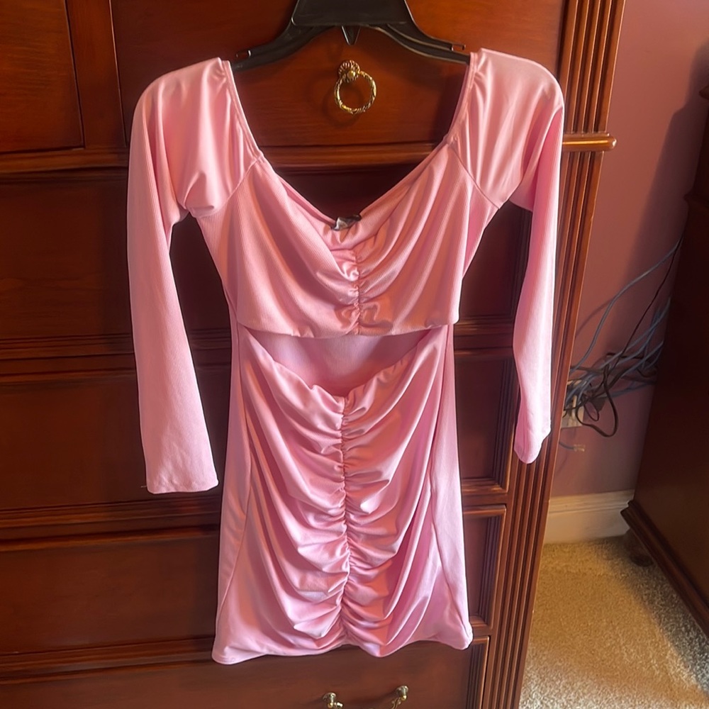 Size large! Color pink! Brand is naked wardrobe!